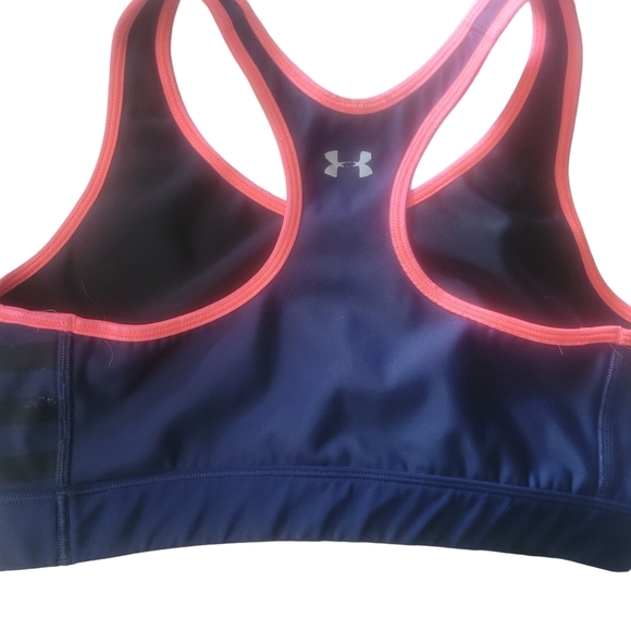 Under Armour Blue Sports Bra with Pink Trim S - Picture 3 of 3